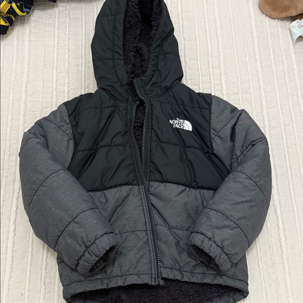 The North Face Black & Charcoal Hooded Puffer Jacket